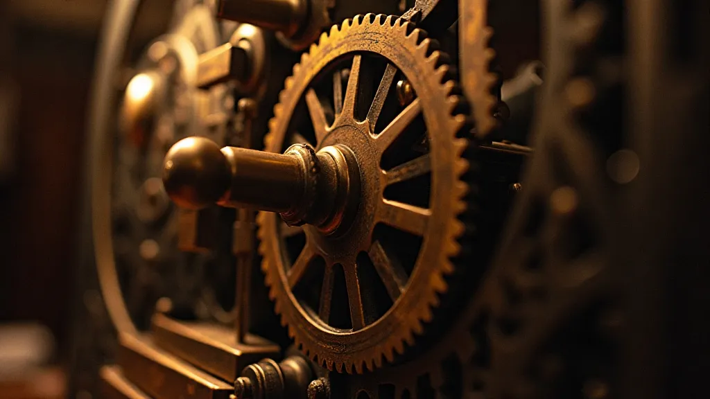Close-up of Pressed Penny Machine Gears