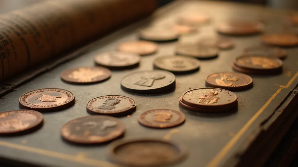 Pressed penny collection in an album