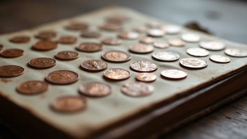 Pressed penny album close up