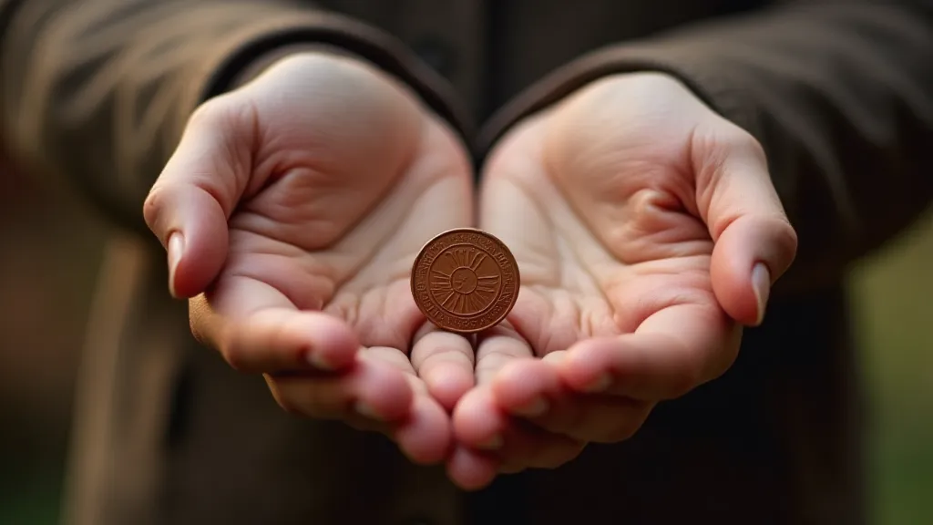 Hands holding a pressed penny