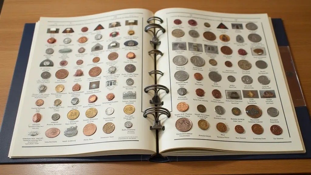 Pressed penny collection in an album