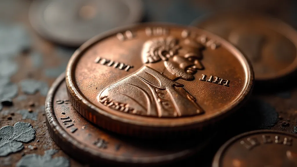 Close-up of a pressed penny