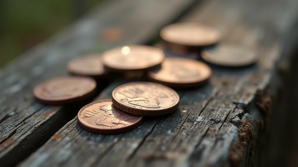 Pressed penny collection on wood