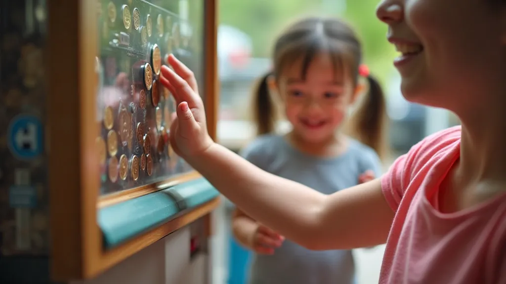 Pressed penny machine in operation